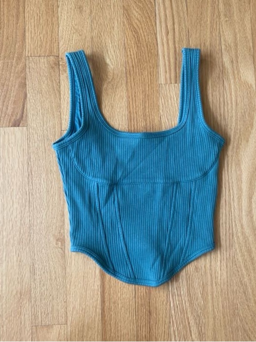 Victoria's Secret Teal Ribbed Scoop-Front Camisole